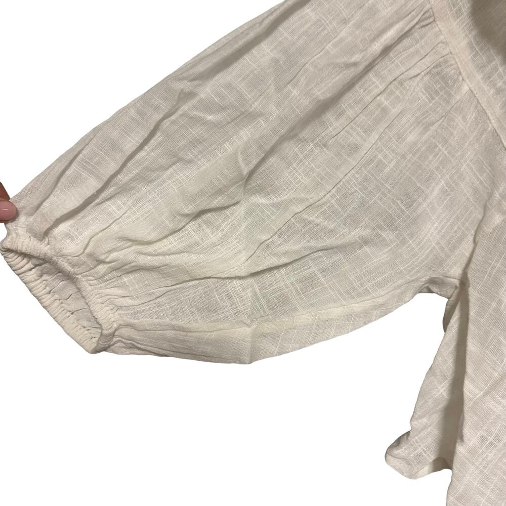 Free People White Open-Back Ruffled Blouse - Picture 5 of 11